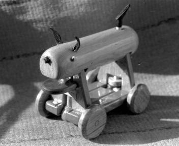 Wooden Dog with spinning tail and opening mouth