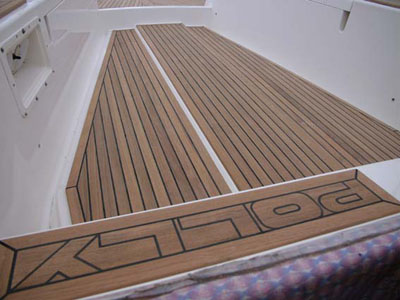 Teak deck on Nauticat